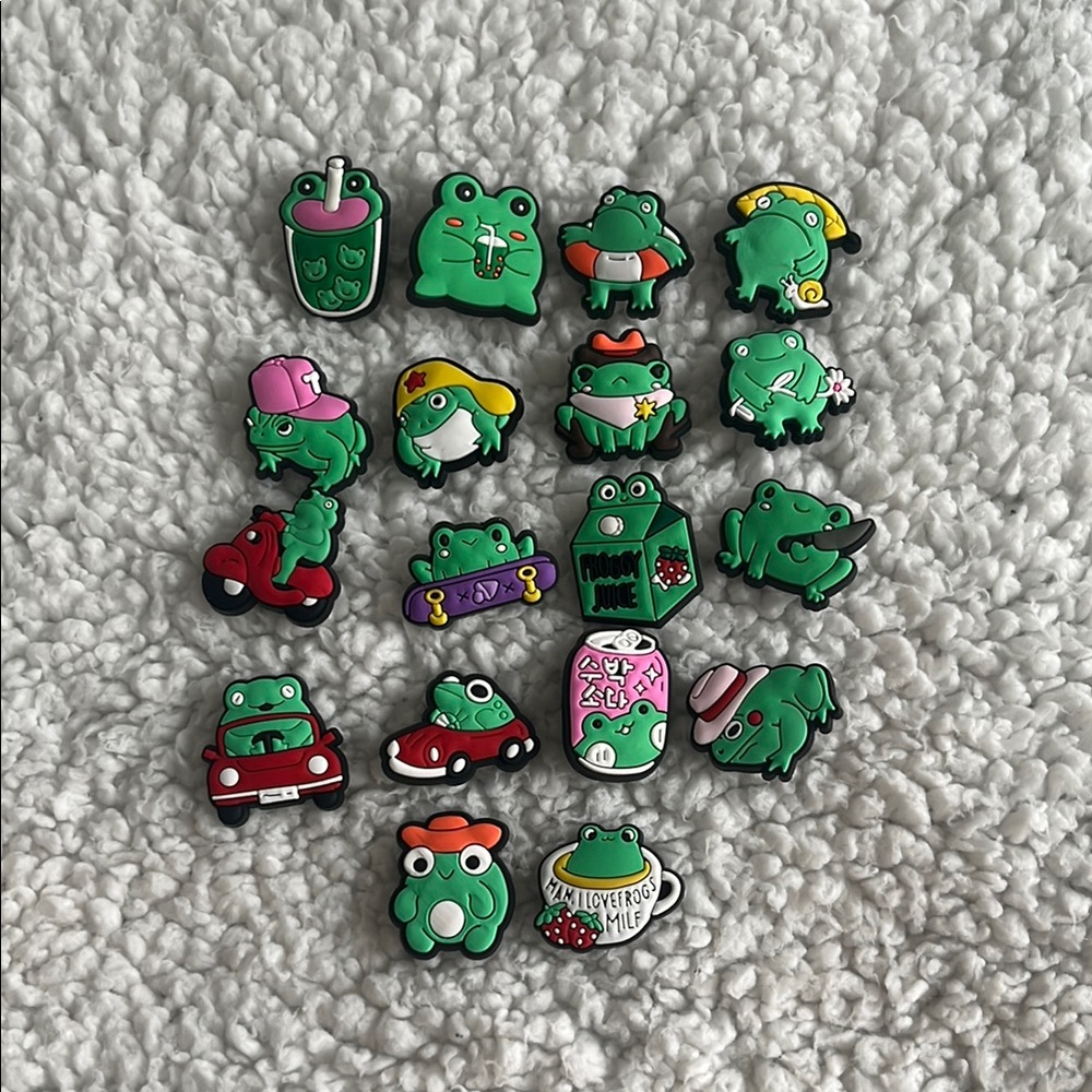 Cute Frog Themed Shoe Charms